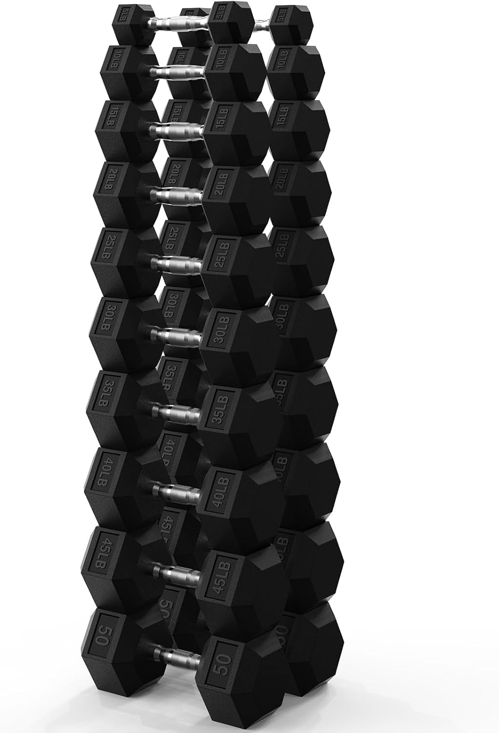 Hex Dumbbell Set 45-550 Lb, Rubber Encased Home Gym Dumbbells, Weights Dumbbells for Women & Men, Hand Weight for Strength Training