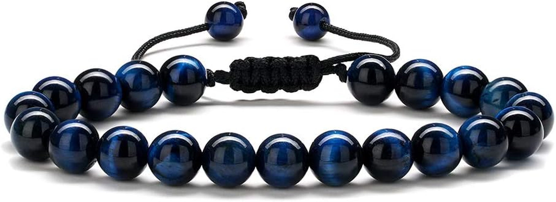 Natural Stone Bracelets for Men - 8Mm Tiger Eye, Matte Agate, Lava Rock - Teen Boys Gifts for Birthday, Anniversary, Christmas
