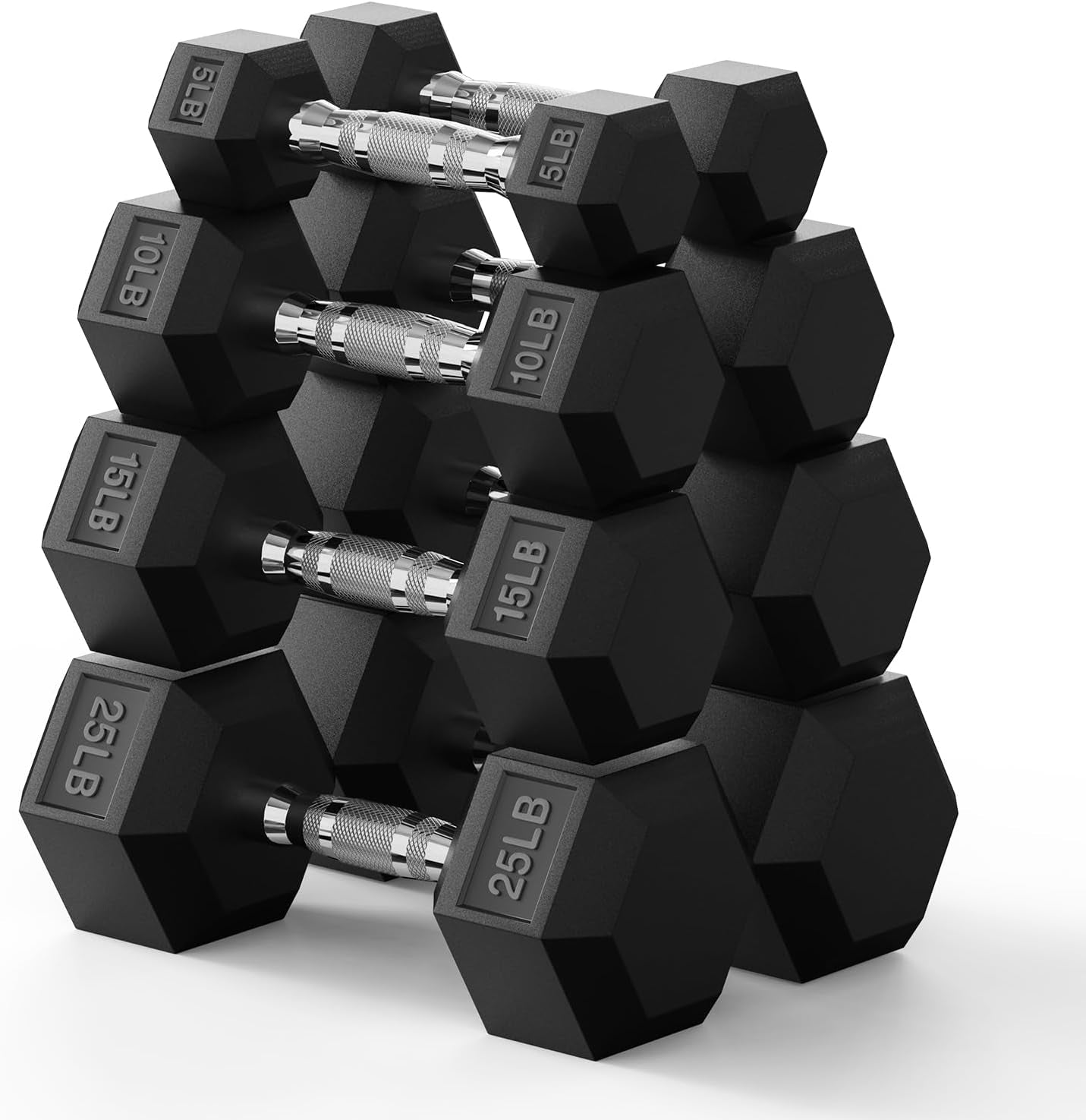 Hex Dumbbell Set 45-550 Lb, Rubber Encased Home Gym Dumbbells, Weights Dumbbells for Women & Men, Hand Weight for Strength Training