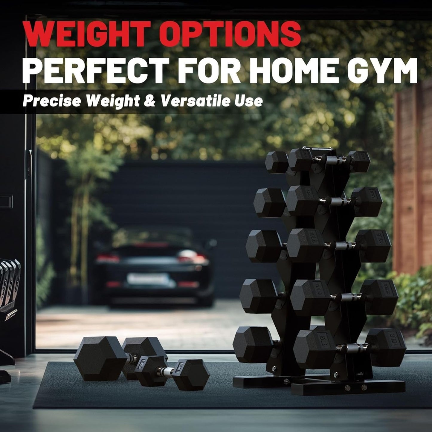 Hex Dumbbell Set 45-550 Lb, Rubber Encased Home Gym Dumbbells, Weights Dumbbells for Women & Men, Hand Weight for Strength Training