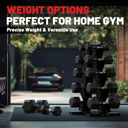 Hex Dumbbell Set 45-550 Lb, Rubber Encased Home Gym Dumbbells, Weights Dumbbells for Women & Men, Hand Weight for Strength Training