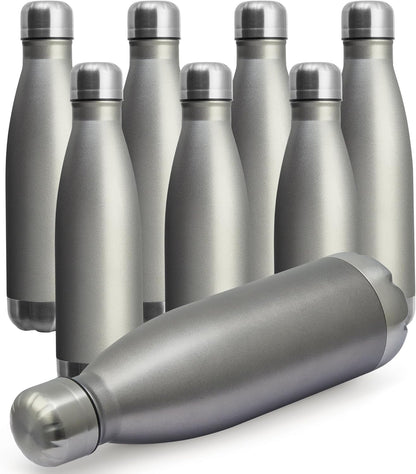 17Oz Sport Water Bottle 12 Pack Vacuum Insulated Stainless Steel Leak-Proof Double Wall Cola Shape Water Bottle,Keep Drinks Hot & Cold (Cold Gray,12 Pack)