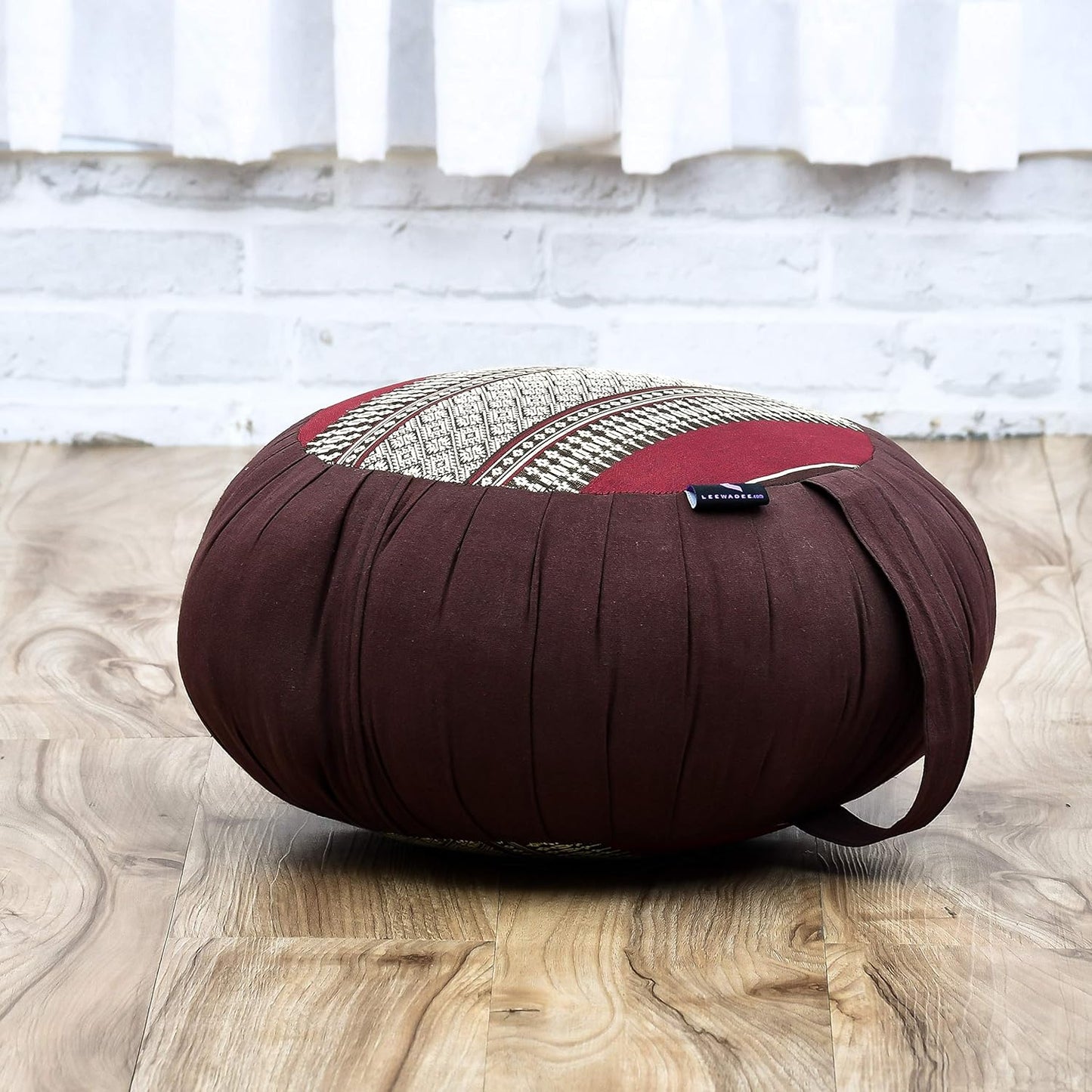 Meditation Cushion Set – 1 round Zafu Meditation Pillow and 1 Square Roll-Up Zabuton Meditation Mat, Pillows Bundle Filled with Kapok
