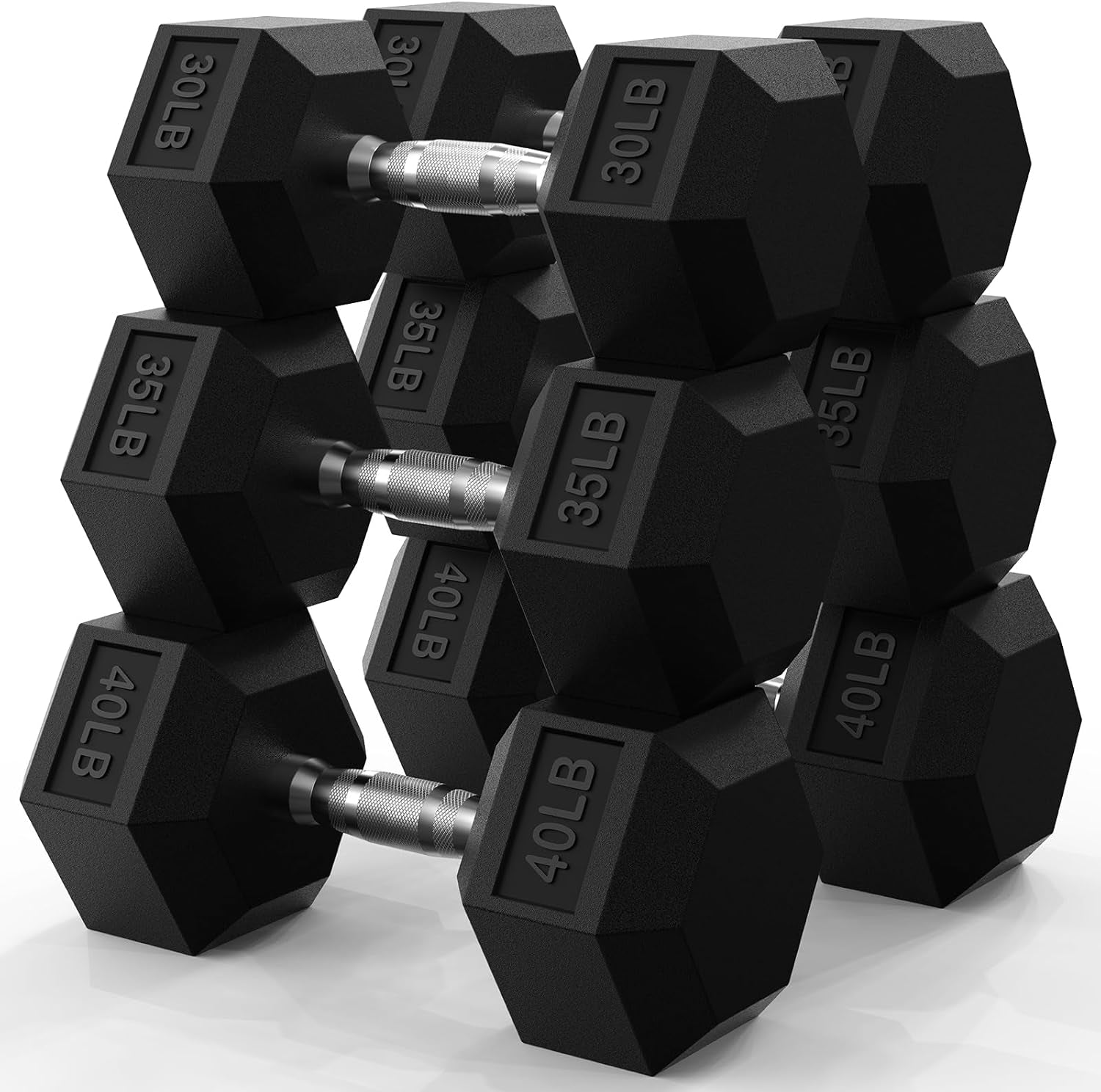 Hex Dumbbell Set 45-550 Lb, Rubber Encased Home Gym Dumbbells, Weights Dumbbells for Women & Men, Hand Weight for Strength Training