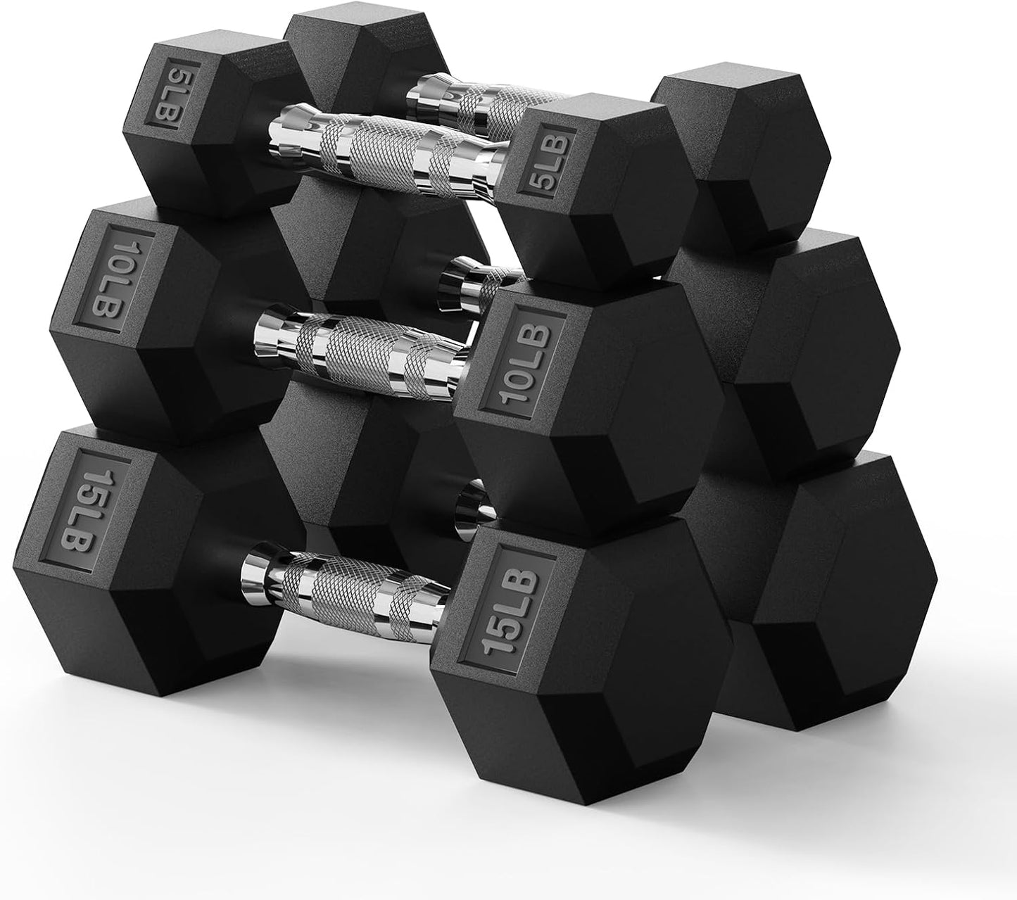 Hex Dumbbell Set 45-550 Lb, Rubber Encased Home Gym Dumbbells, Weights Dumbbells for Women & Men, Hand Weight for Strength Training