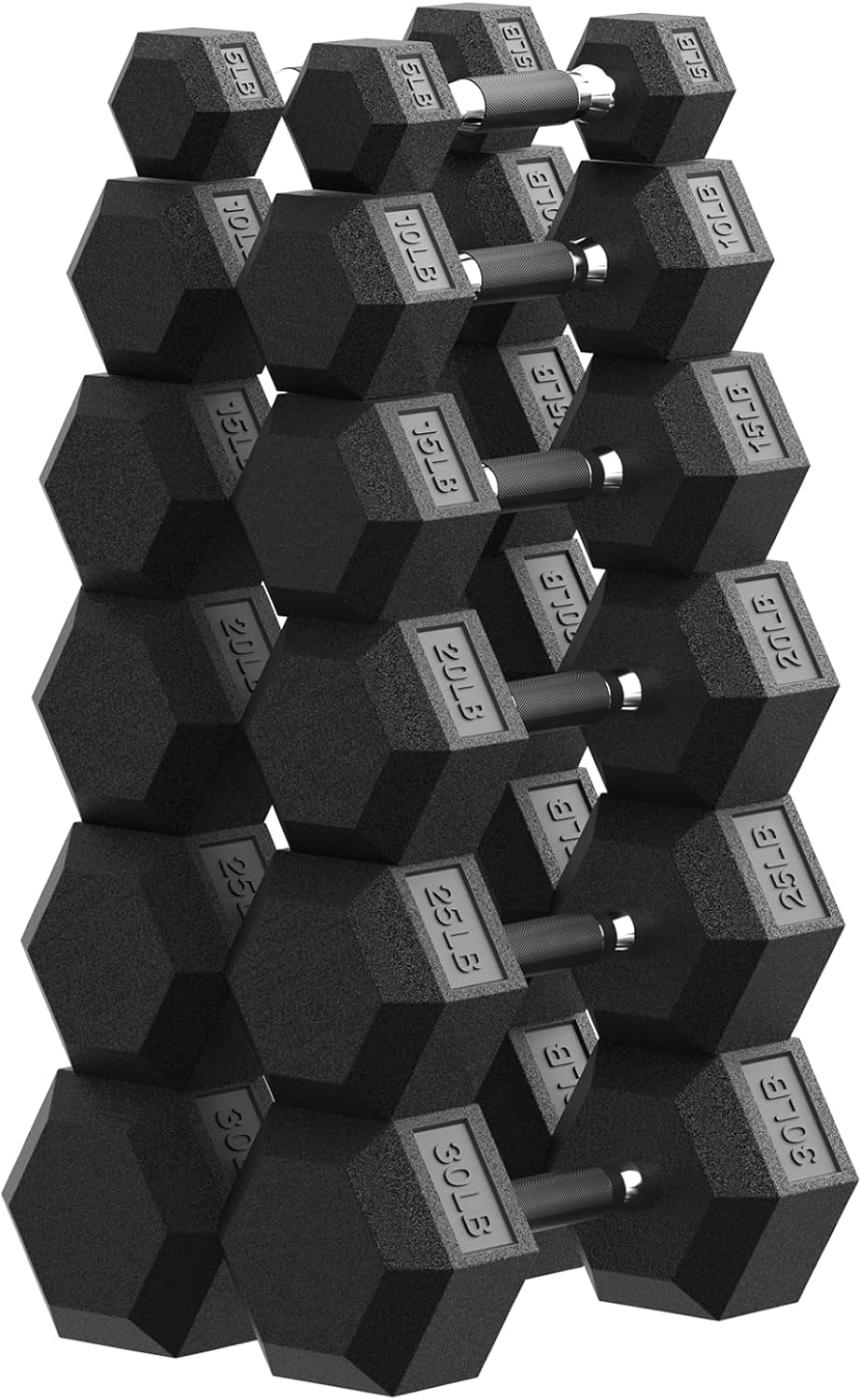 Hex Dumbbell Set 45-550 Lb, Rubber Encased Home Gym Dumbbells, Weights Dumbbells for Women & Men, Hand Weight for Strength Training