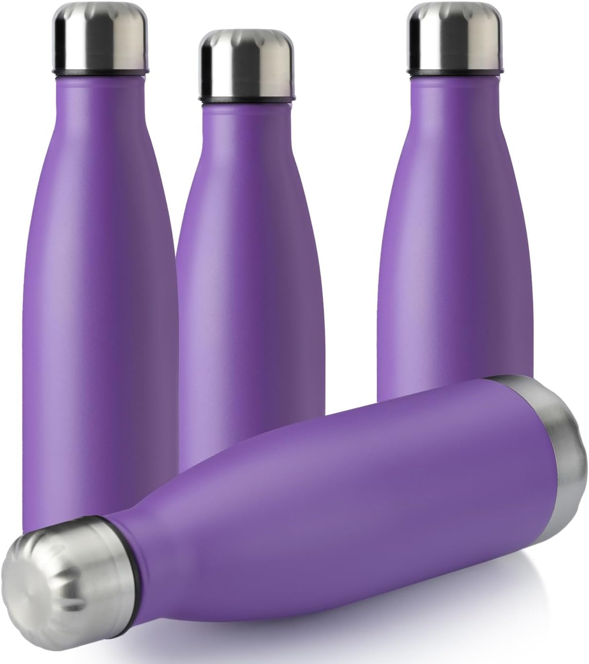 17Oz Sport Water Bottle 12 Pack Vacuum Insulated Stainless Steel Leak-Proof Double Wall Cola Shape Water Bottle,Keep Drinks Hot & Cold (Cold Gray,12 Pack)