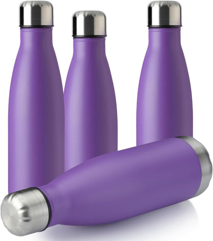 17Oz Sport Water Bottle 12 Pack Vacuum Insulated Stainless Steel Leak-Proof Double Wall Cola Shape Water Bottle,Keep Drinks Hot & Cold (Cold Gray,12 Pack)