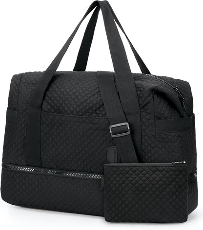 Large Gym Bag with Yoga Mat Buckle, Weekender Overnight Bag for Women, Travel Duffle Bag for Travel Essentials, Carry on Tote Bag Hospital Bag for Labor and Delivery