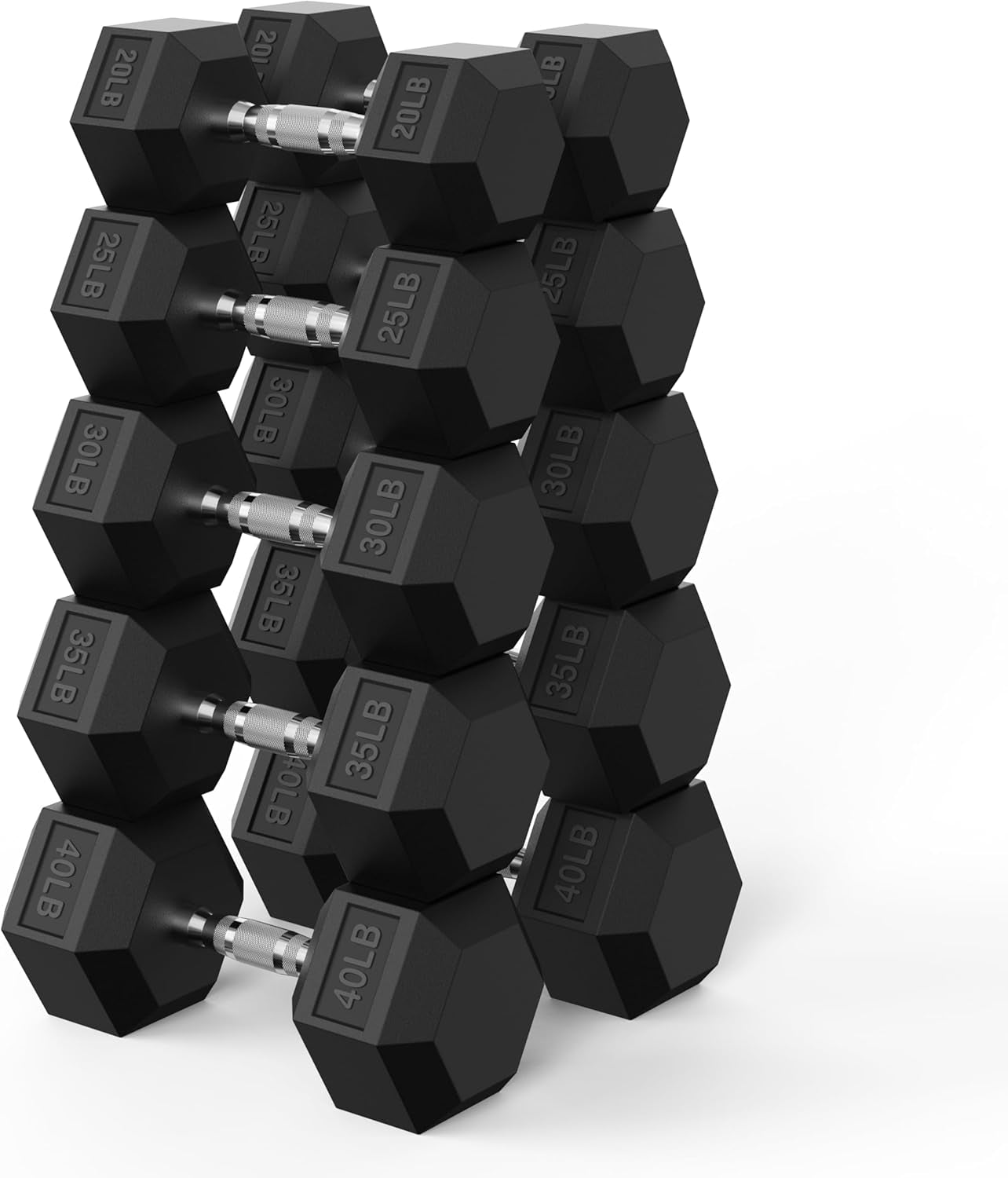 Hex Dumbbell Set 45-550 Lb, Rubber Encased Home Gym Dumbbells, Weights Dumbbells for Women & Men, Hand Weight for Strength Training
