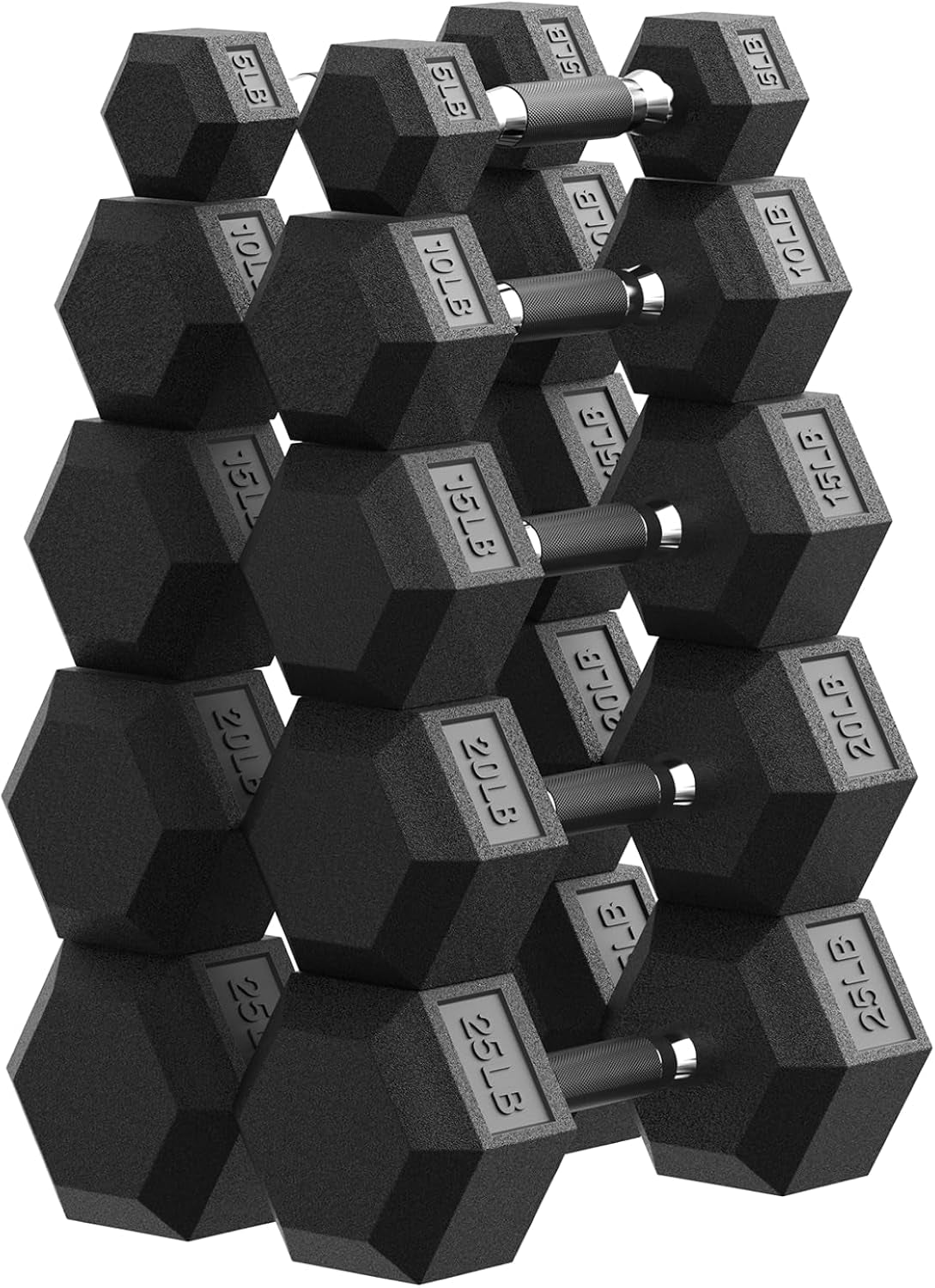 Hex Dumbbell Set 45-550 Lb, Rubber Encased Home Gym Dumbbells, Weights Dumbbells for Women & Men, Hand Weight for Strength Training