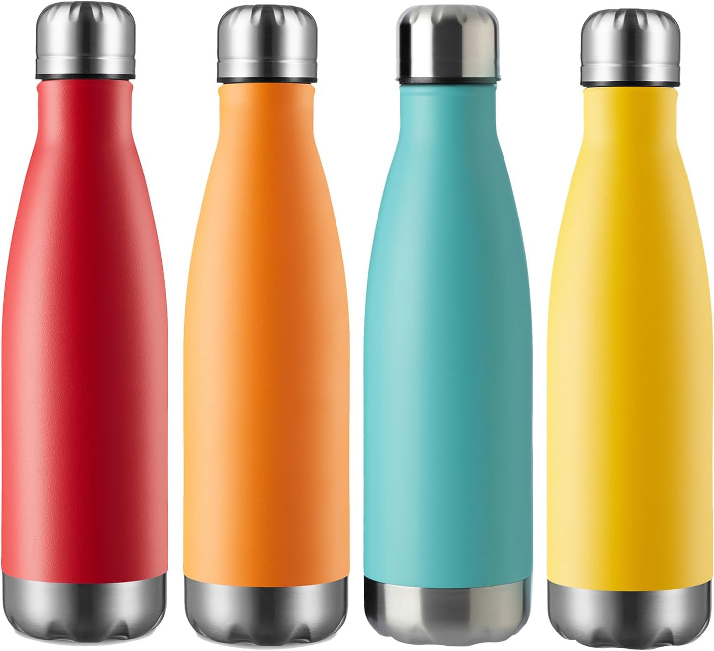 17Oz Sport Water Bottle 12 Pack Vacuum Insulated Stainless Steel Leak-Proof Double Wall Cola Shape Water Bottle,Keep Drinks Hot & Cold (Cold Gray,12 Pack)