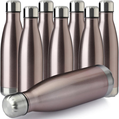 17Oz Sport Water Bottle 12 Pack Vacuum Insulated Stainless Steel Leak-Proof Double Wall Cola Shape Water Bottle,Keep Drinks Hot & Cold (Cold Gray,12 Pack)