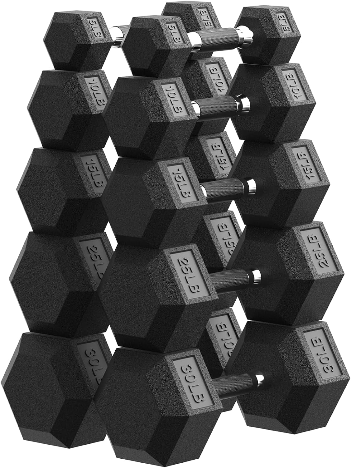 Hex Dumbbell Set 45-550 Lb, Rubber Encased Home Gym Dumbbells, Weights Dumbbells for Women & Men, Hand Weight for Strength Training